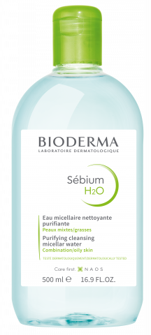 BIODERMA-Produktfoto, Sebium H2O 500ml, Mizellenwasser für zu Akne neigende Haut