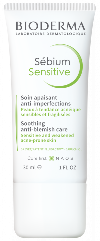 BIODERMA-Produktfoto, Sebium Sensitive 30ml, Behandlung für zu Akne neigende Haut