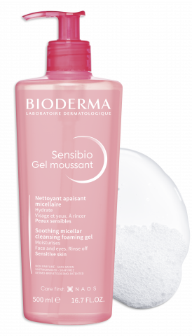 BIODERMA-Produktfoto, Sensibio Gel moussant 500ml, schäumendes Gel für empfindliche Haut