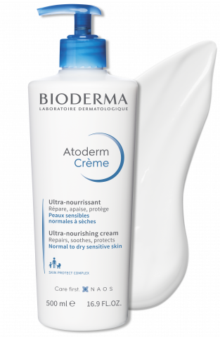 BIODERMA-Produktfoto, Atoderm Crème 500ml, Reichhaltige Feuchtigkeitscreme für trockene Haut