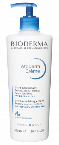 BIODERMA-Produktfoto, Atoderm Crème 500ml, Reichhaltige Feuchtigkeitscreme für trockene Haut